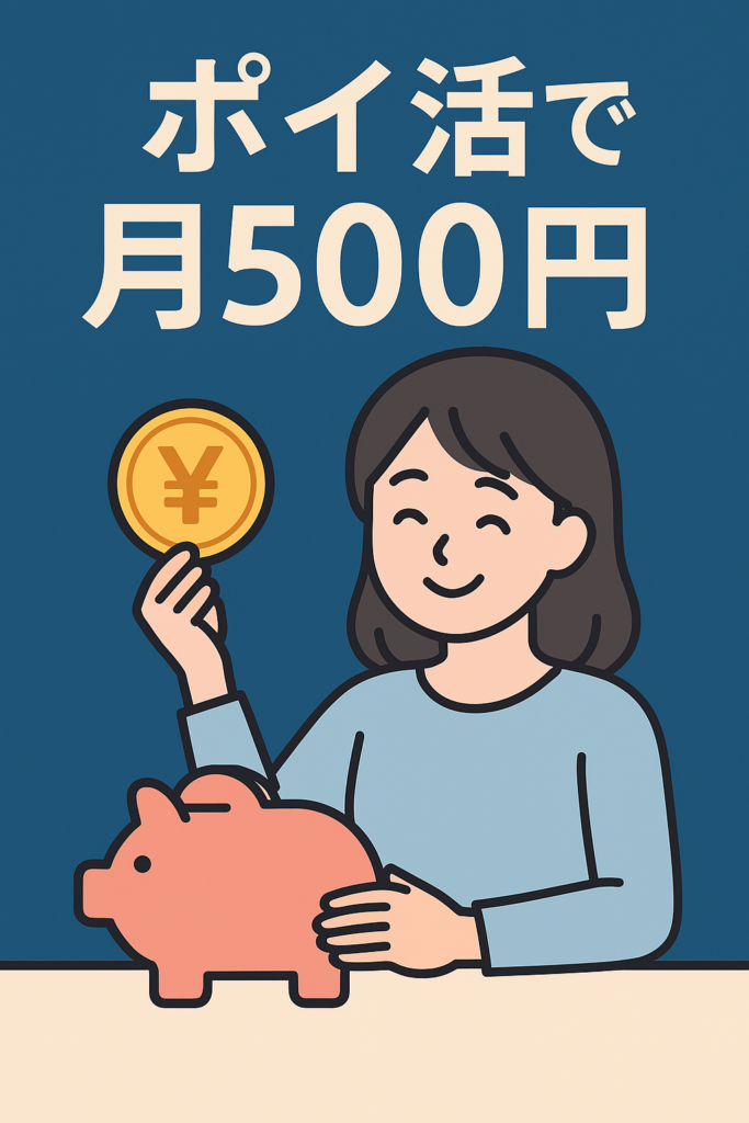 ポイ活をしている女性のイラスト